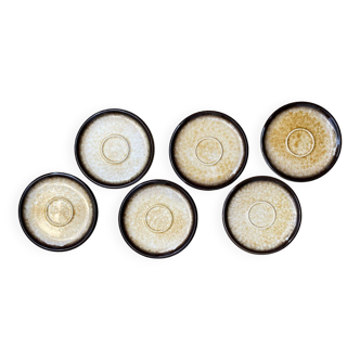 Set of 6 Boch La Louvière Corfu model saucers