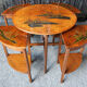 Antique Shibayama Inlaid Japanese Nested Tables in Burr Walnut