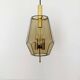 Set of 2 Smoked Glass Pendant Lamps by Glashütte Limburg