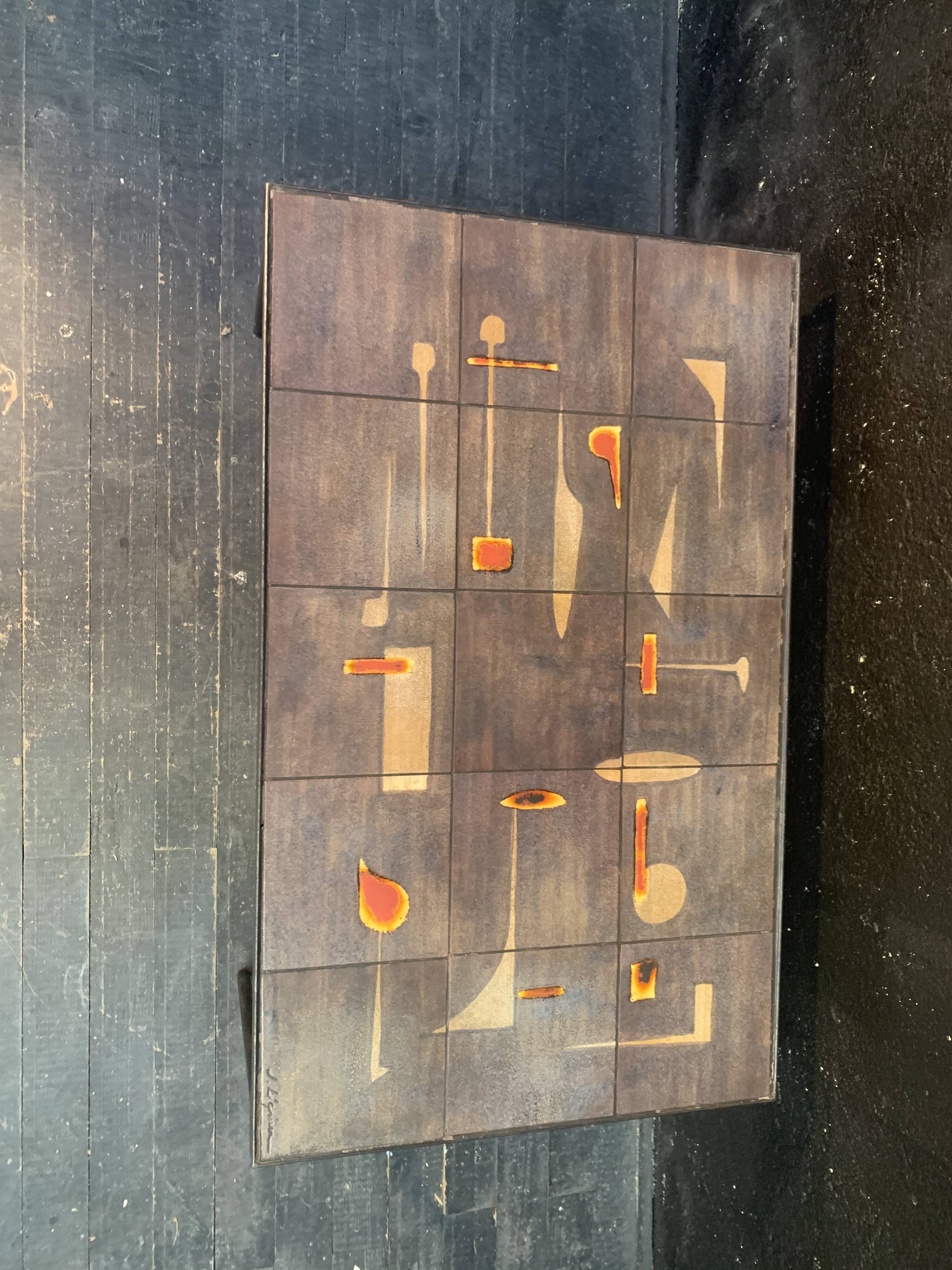 Table basse design en céramique Jacques Lignier