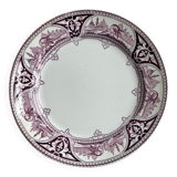 Assiette ancienne à décor oriental violet