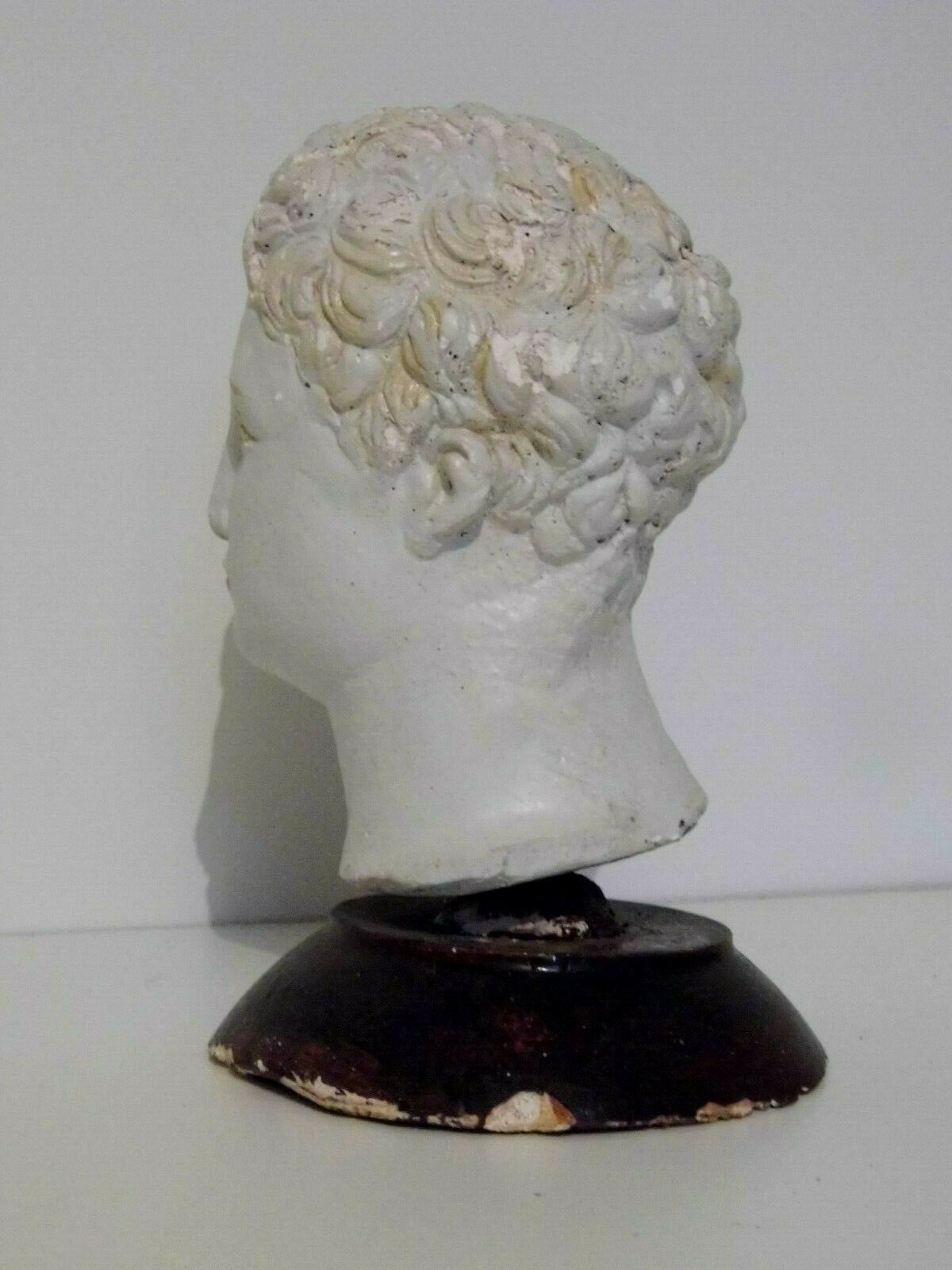 Ancient bust in Roman Greco patinated plaster.