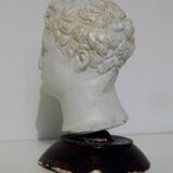 Ancient bust in Roman Greco patinated plaster.