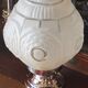 Modernist art deco suspension ceiling lamp in glass and chromed metal