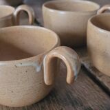 Set of 6 stoneware cups from France