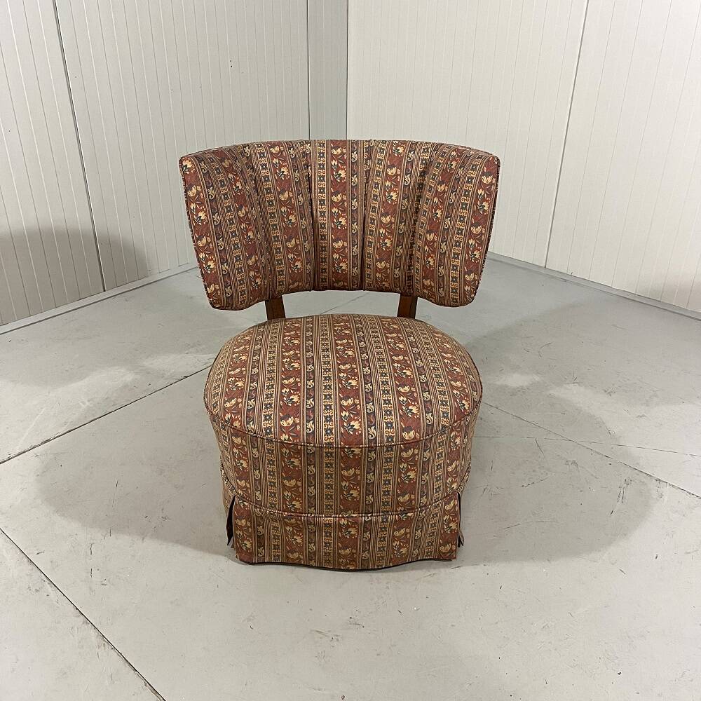 Chauffeuse scandinave en tissu, années 1950