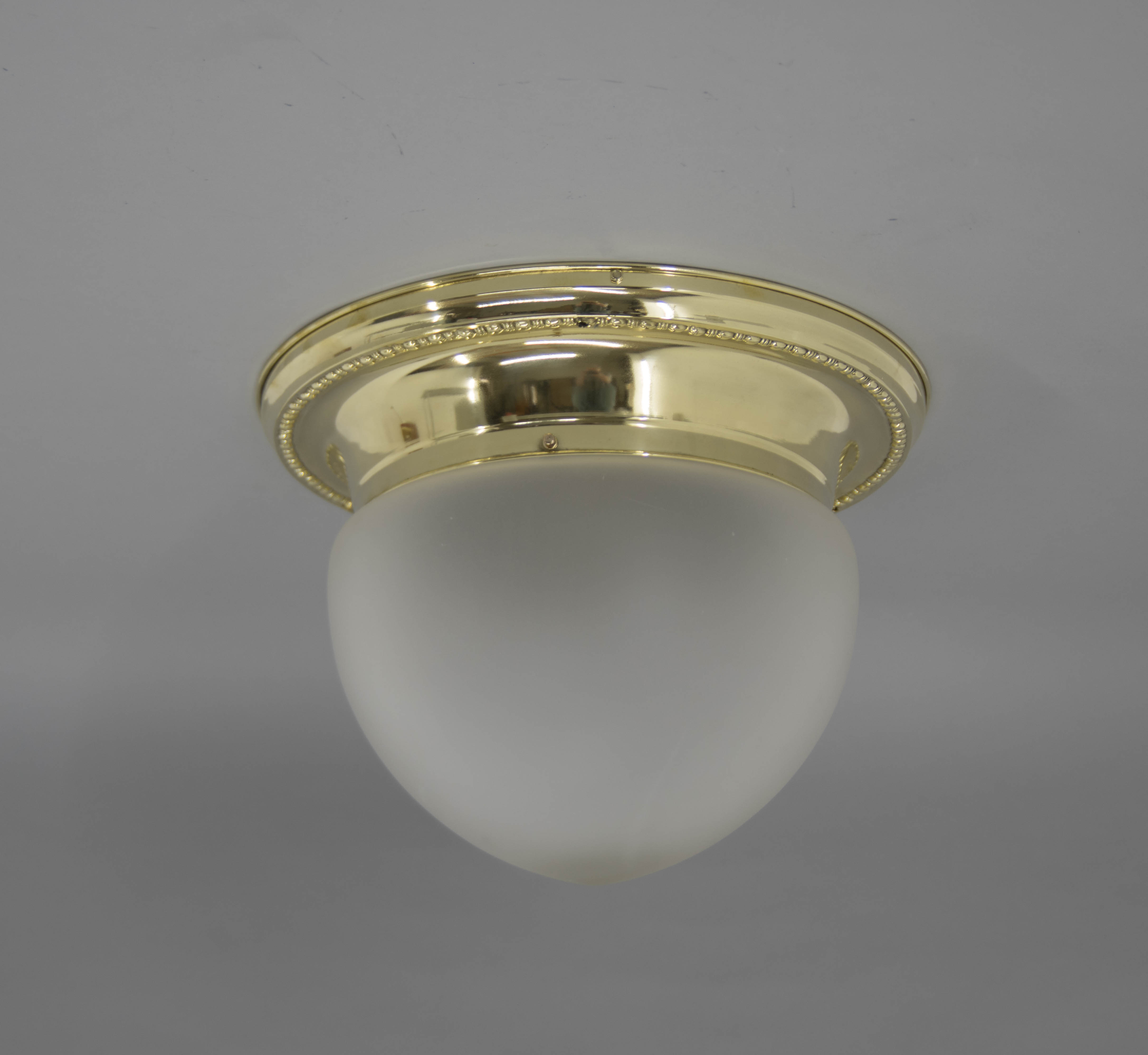 Large Art Nouveau Flush Mount, 1920s, Restored