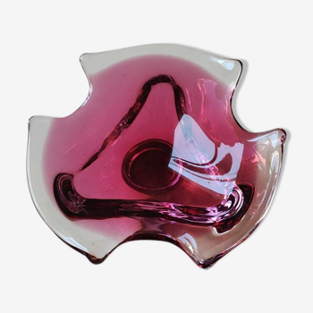Empty pocket Murano design, blown Art glass, pink tones