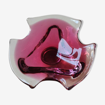 Vide poche Murano design, en verre d Art soufflé, tons roses