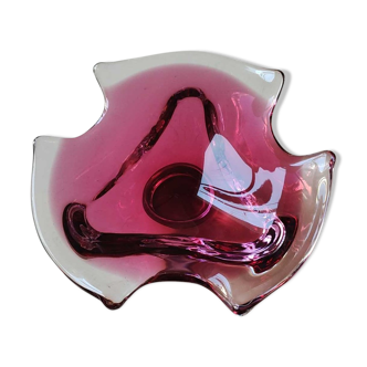 Empty pocket Murano design, blown Art glass, pink tones