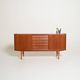 Scandinavian teak sideboard with sliding doors, 1960s