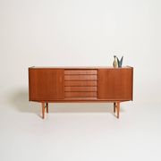 Scandinavian teak sideboard with sliding doors, 1960s