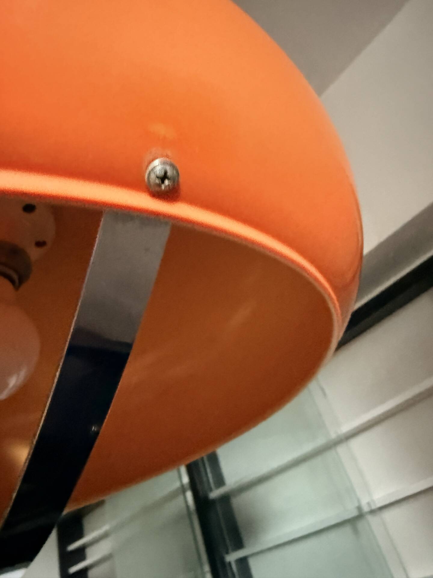 Suspension Space Age orange attribuée à Dijkstra Lampen