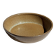 A solid brown flat-bottomed stoneware bowl D18