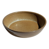 Un bol en grès massif à fond plat brun D18