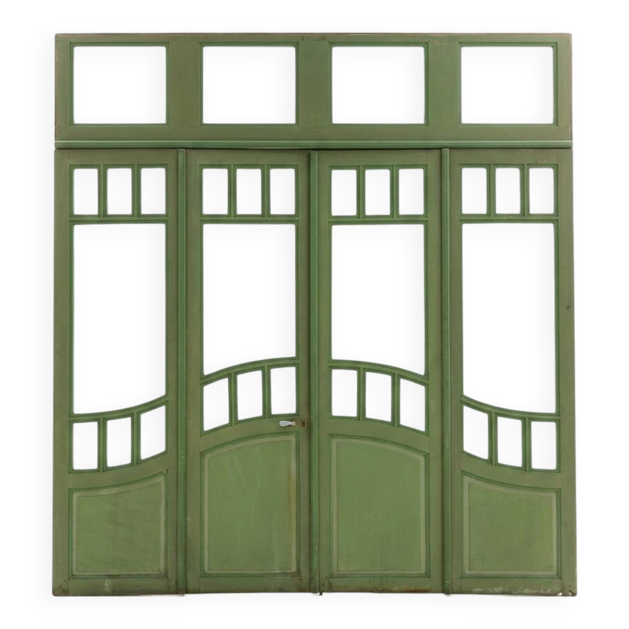 4 Art Nouveau partition doors + transom