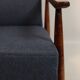 Vintage armchair natural wool blue marin modern design by H.Lis