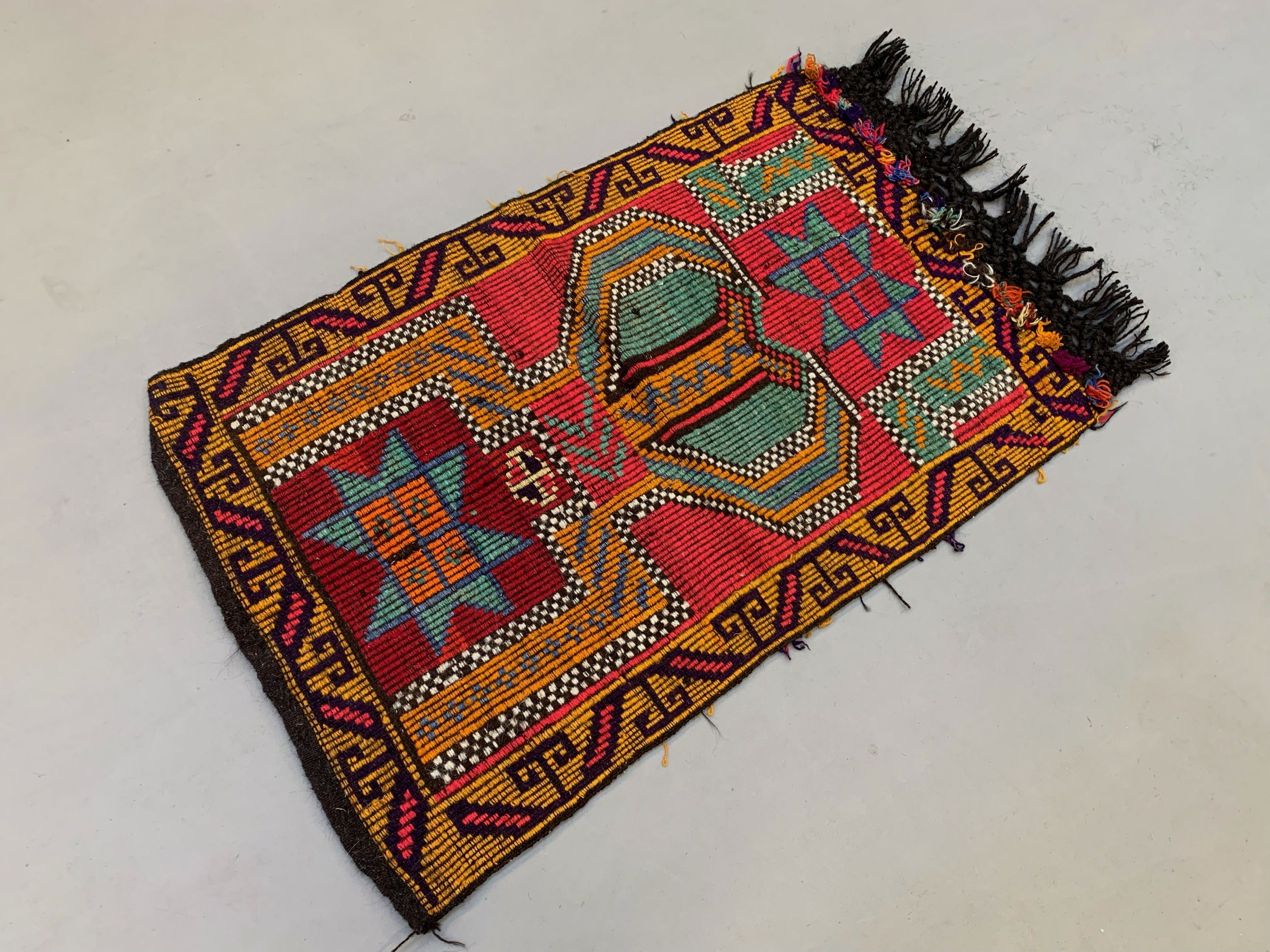Small Vintage Turkish Kilim Rug 126x75 cm Wool Kelim