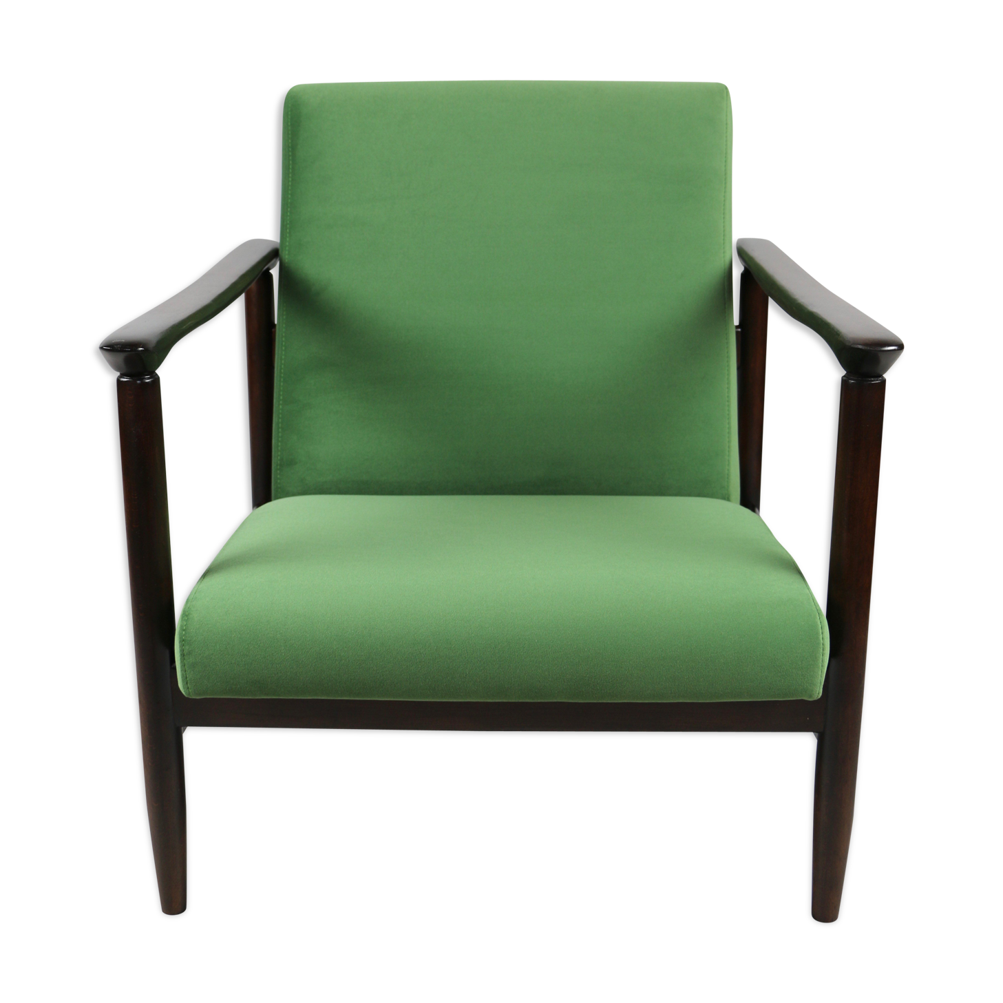 Light Green Velvet GFM-142 Armchair by Edmund Homa, 1970s