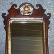 Antique Chippendale Wall Mirror in Gilded Wood with Phoenix, 1760s