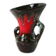 Ceramic vase, brown & red, 1970