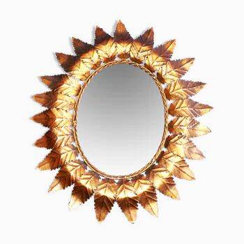 Oval sun mirror, 61x52cm.