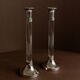 Set of 2 vintage candle holders - acrylic glass and chrome metal, classic design - Italy 1970s - Mid-Century candle holders, gift idea