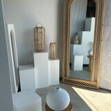 Rattan foot mirror with braces H:2m