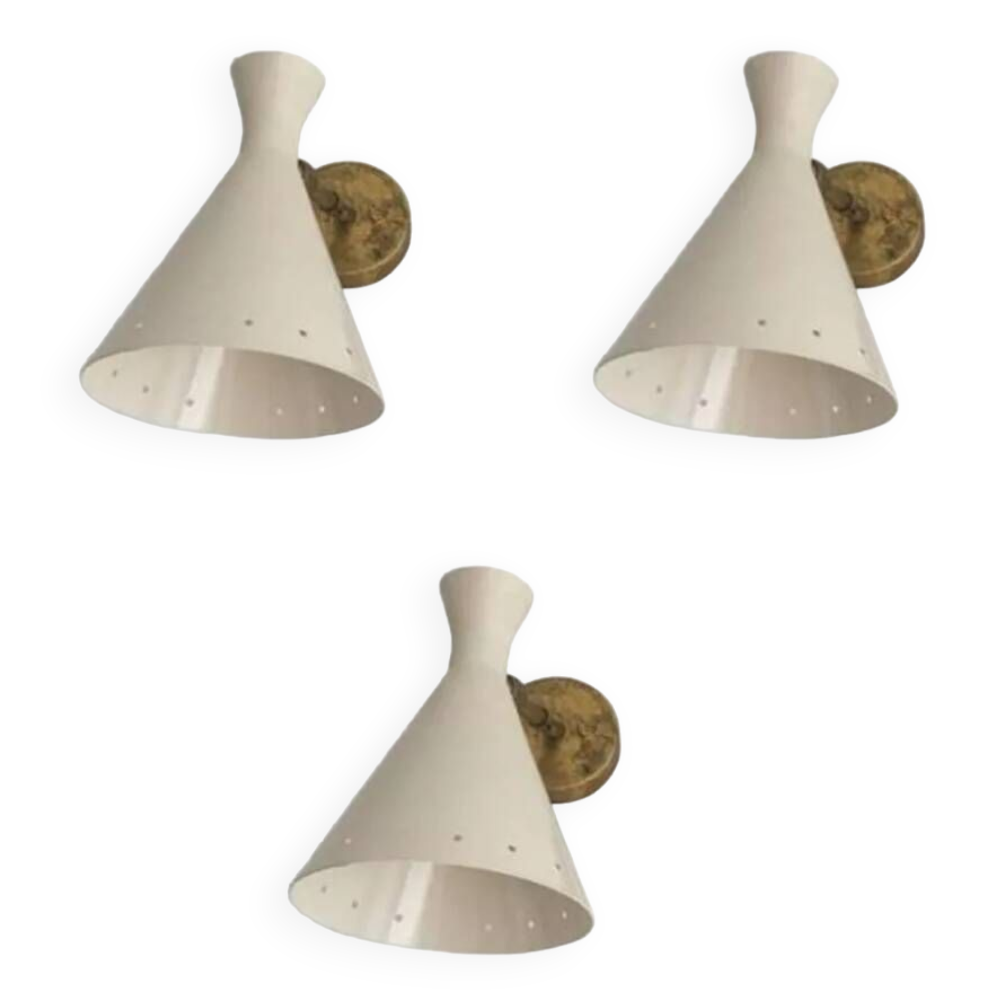 Trio of Italian 50s style wall lights