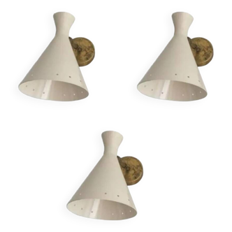 Trio of Italian 50s style wall lights