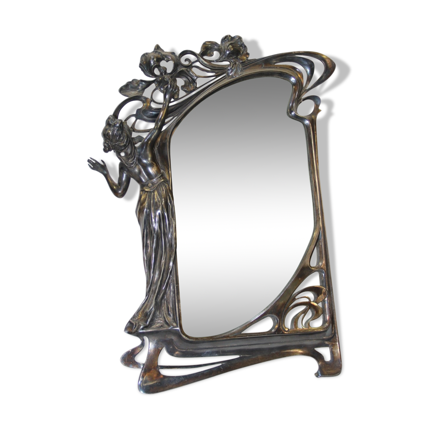 Miroir étain 1900 35x50cm