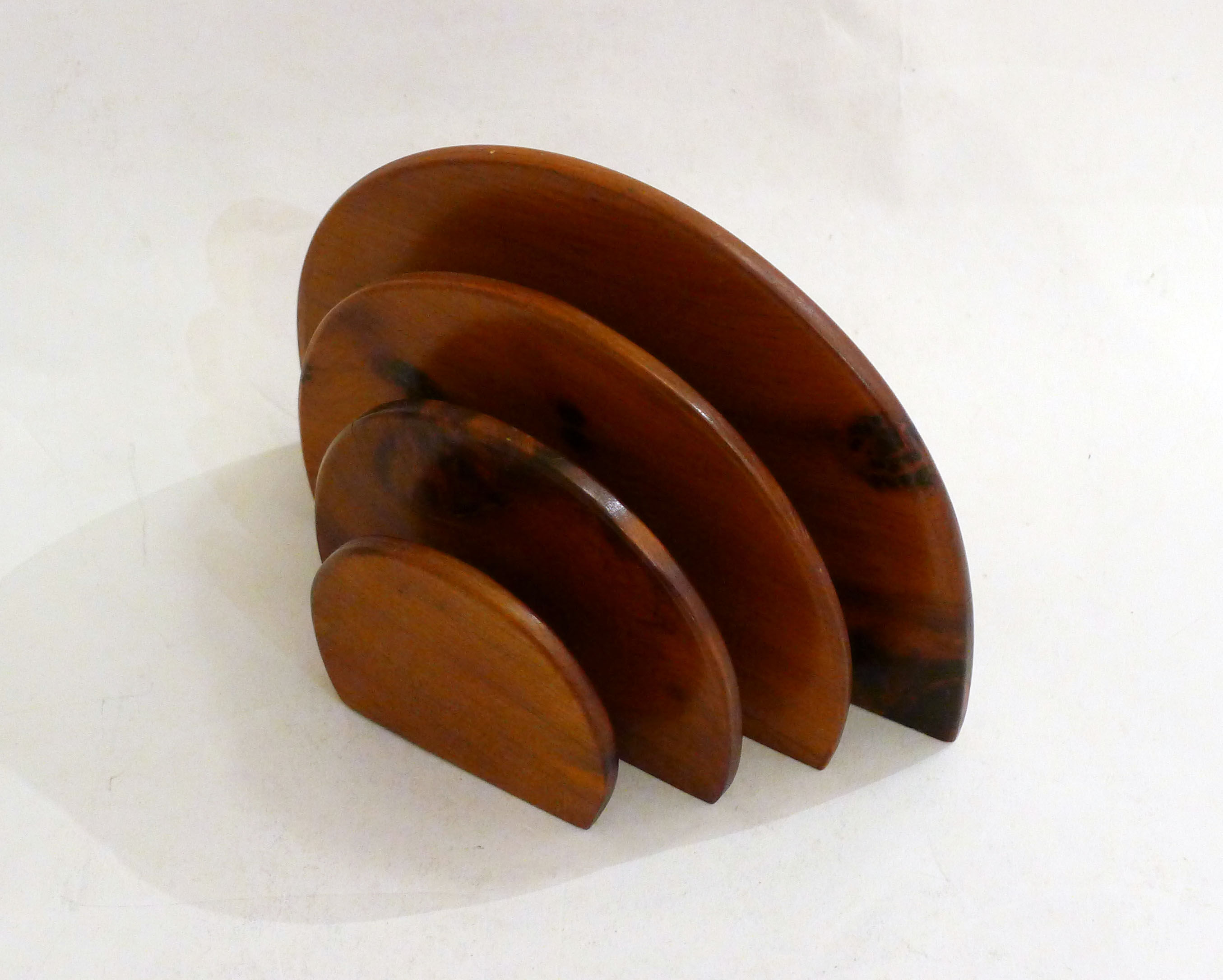 Wooden semicircle letter holder