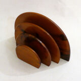 Wooden semicircle letter holder