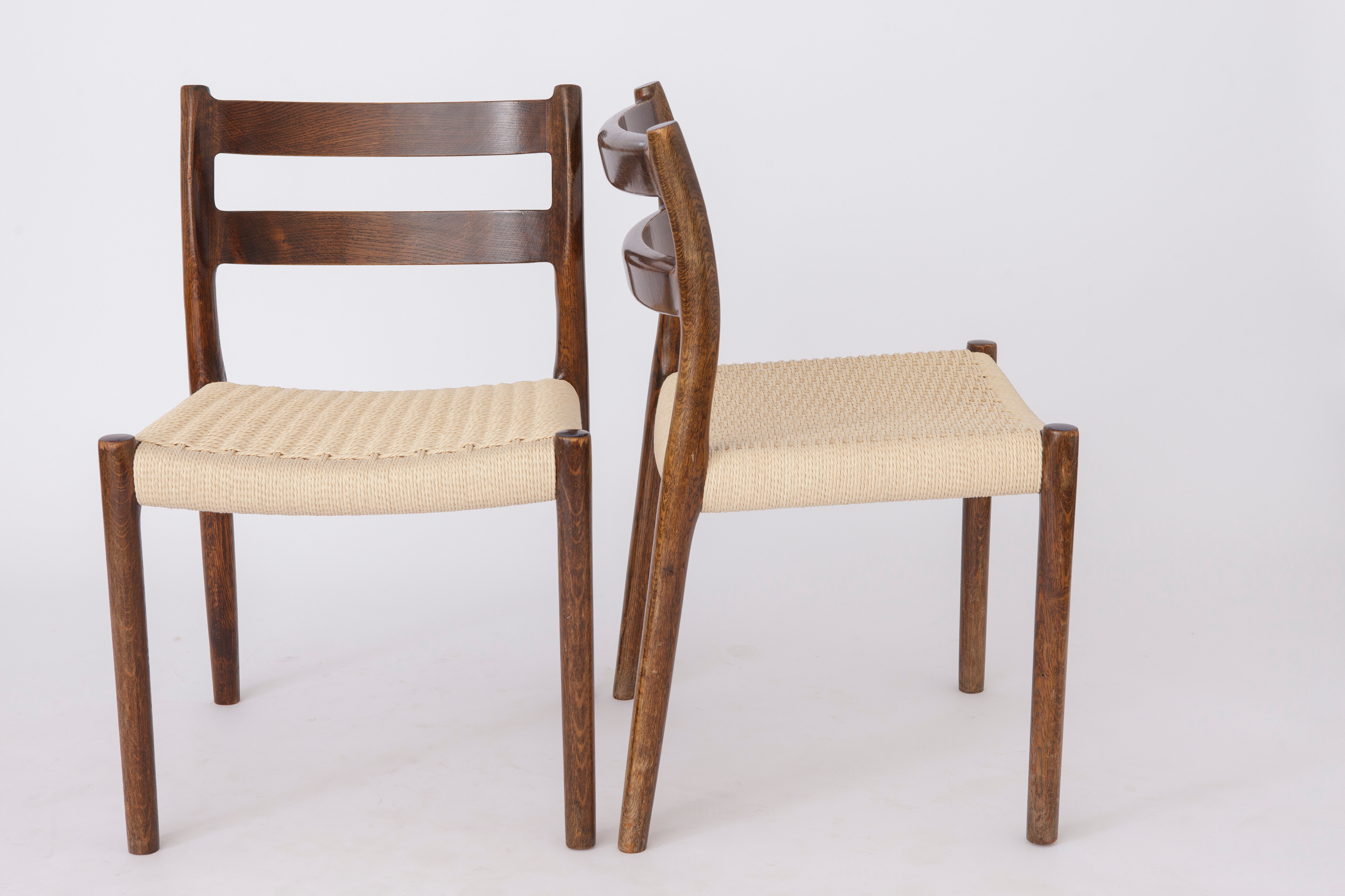 Pair of Niels Møller chairs #84 Danish 1970s vintage