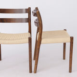 Pair of Niels Møller chairs #84 Danish 1970s vintage