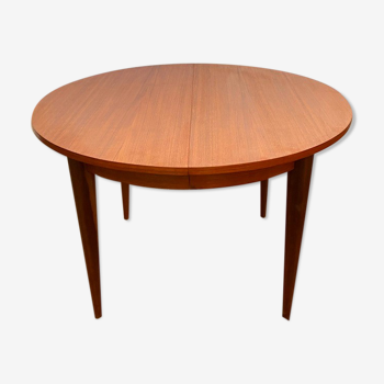 Scandinavian extendable round table in teak dia 110cm an60