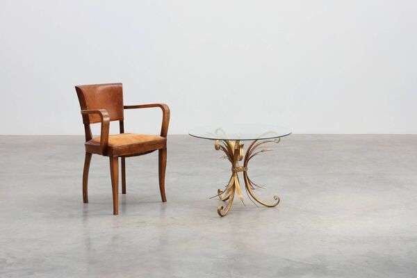 Table basse ''Gerbe de blé'' de style Coco Chanel, France 1960