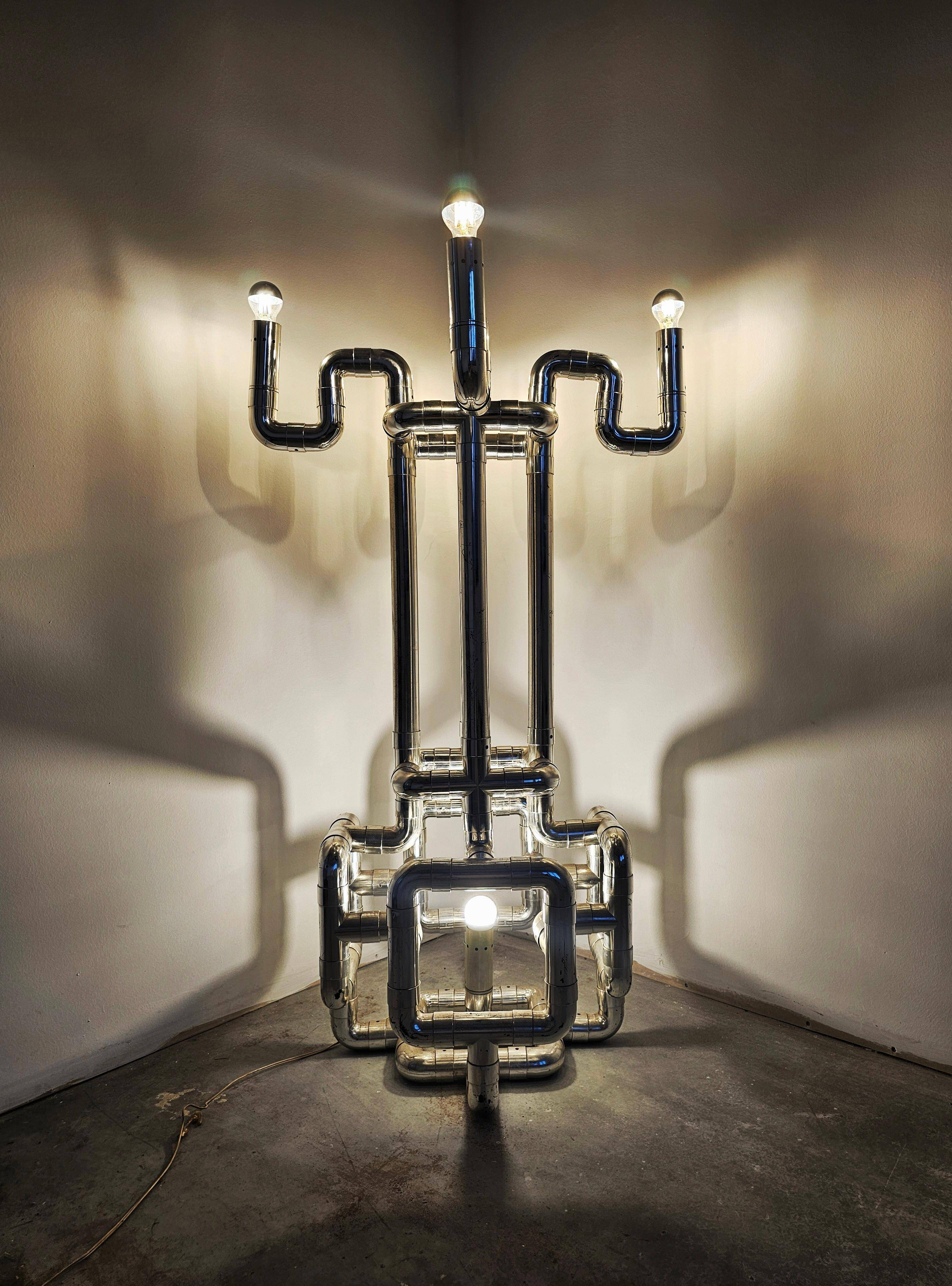 Sculptural floor lamp Space Age Rombo by Gaetano Missaglia