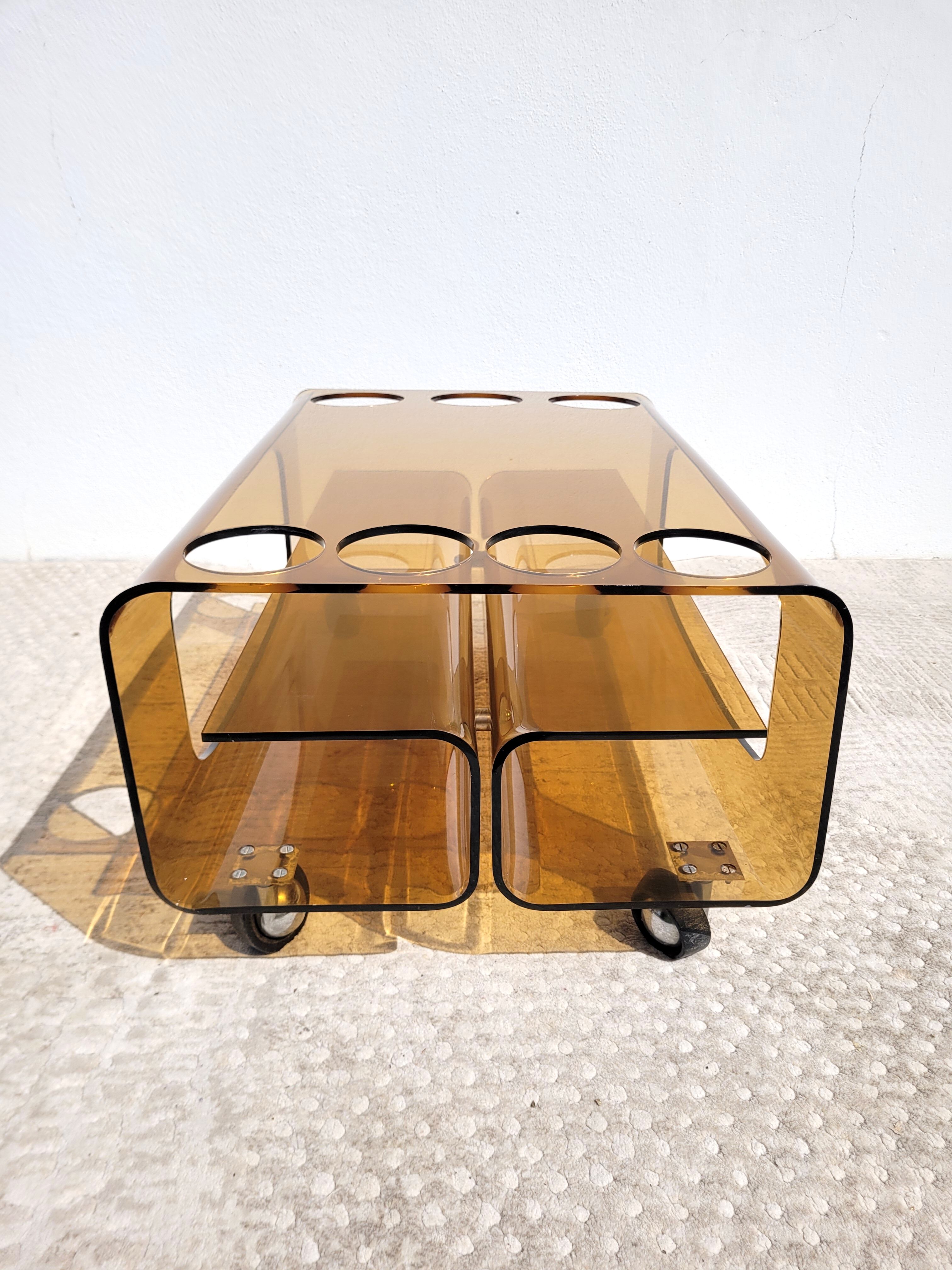 Smoked Plexiglas coffee table 1970