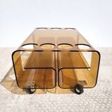 Smoked Plexiglas coffee table 1970