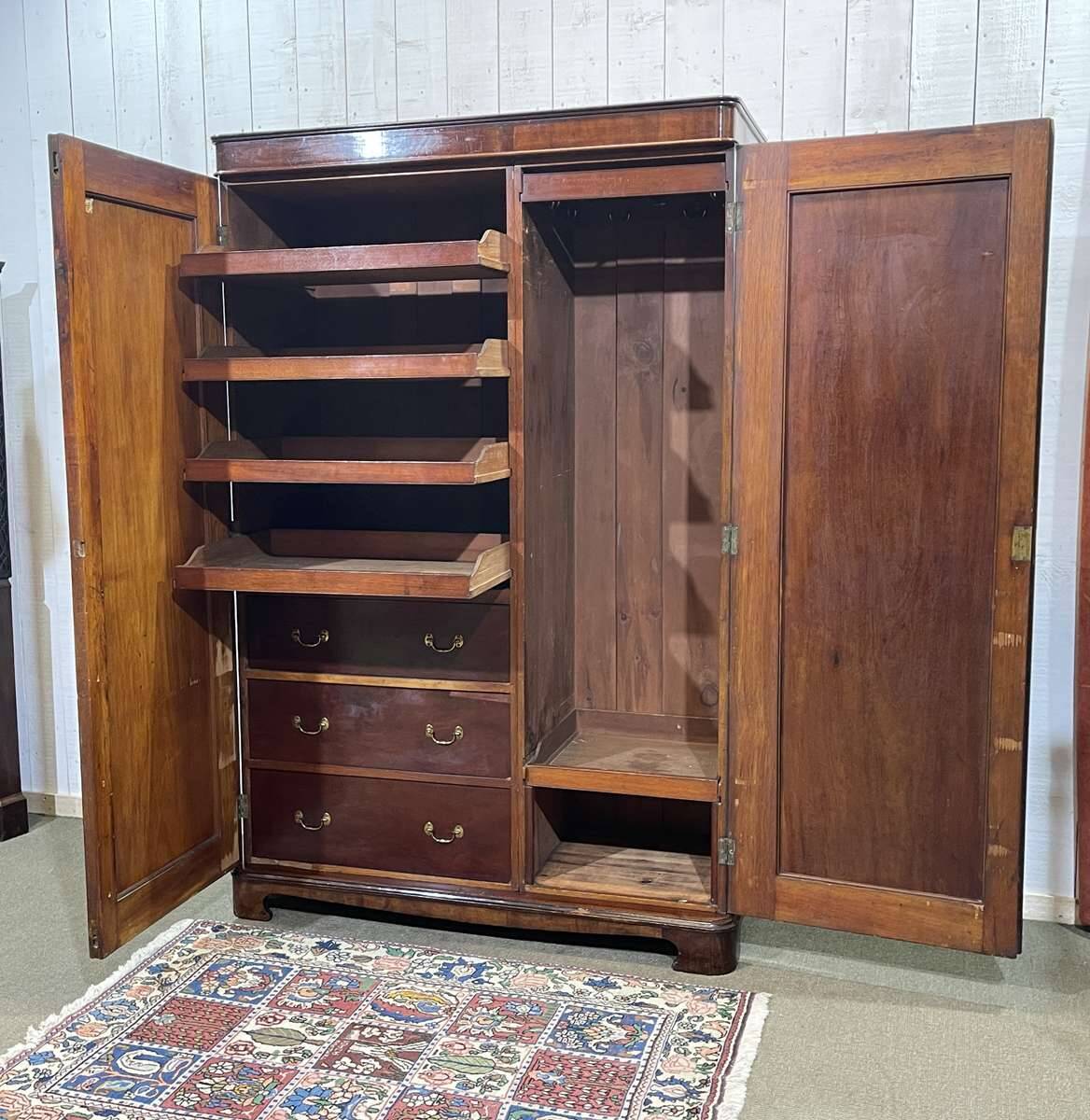 Armoire dressing Victorienne 19ème en acajou.