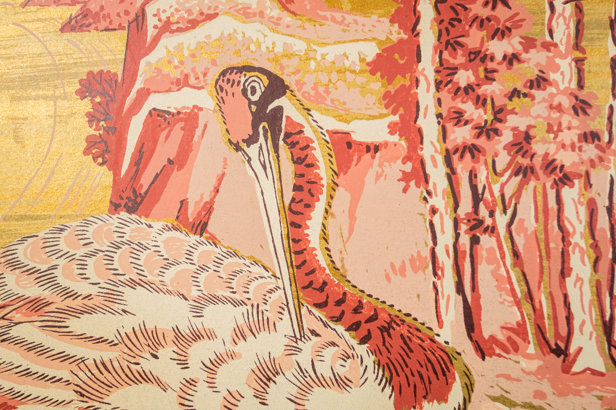 Panneau mural Flamant rose 1970