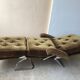 Seventies long chair in ochre velvet