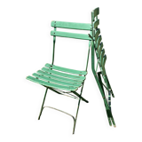 Set of 4 folding garden chairs - vintage green