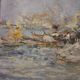 Great painting signed by Luigi Mantovani, View of Venice