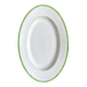 Plat ovale en porcelaine blanche, verte et dorée