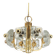 Large brass and crystal glass pendant by Sische, Germany, 1970s.