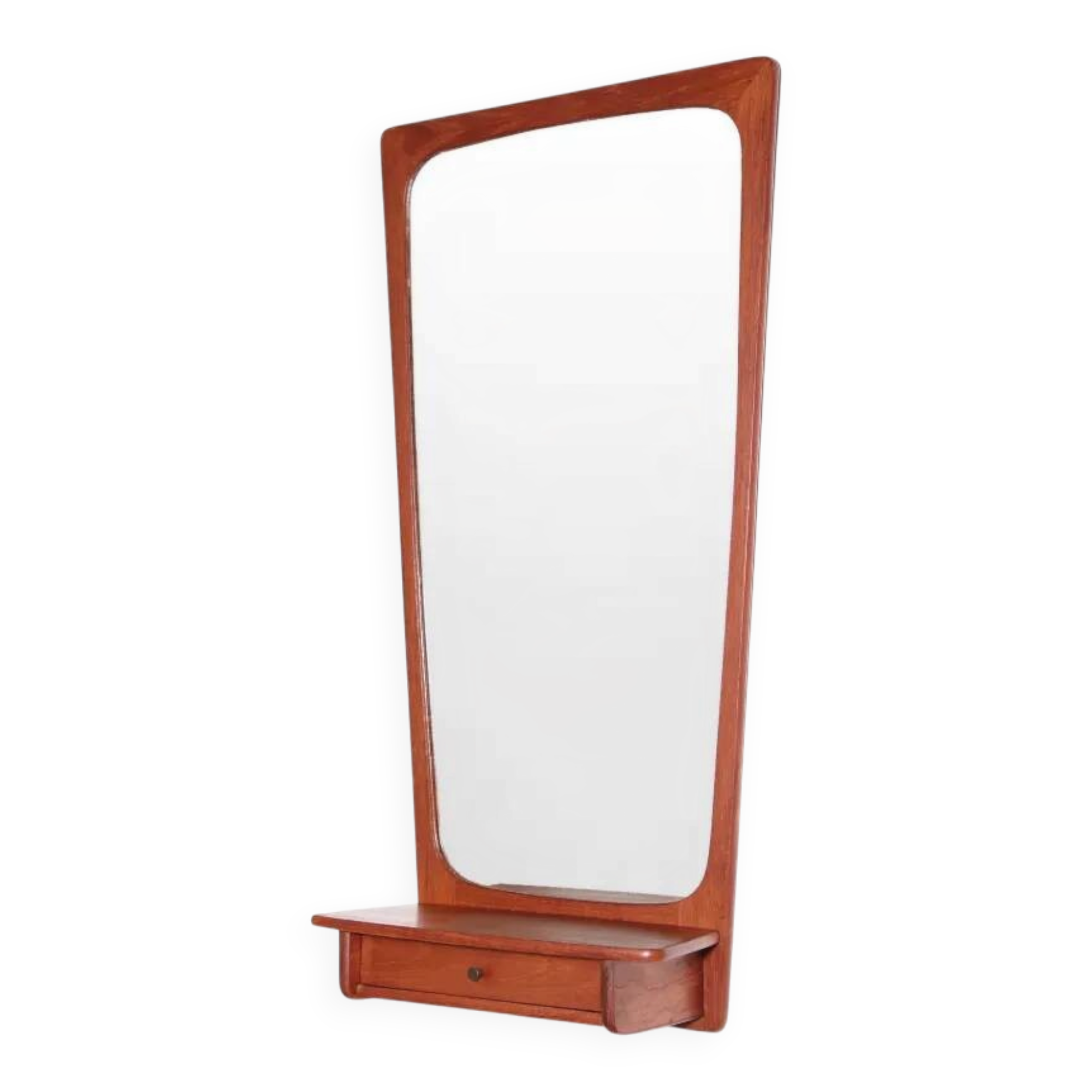 Danish mid-century design mirror with teak frame