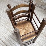 Straw chairs oak 1940s Dudouyt