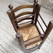 Straw chairs oak 1940s Dudouyt